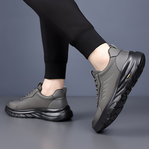 Zapatos de Senderismo de Cuero para Hombre, Punta Redonda, Transpirables, Entresuela de EVA, Suela de Goma, para Otoño, Uso Casual al Aire Libre - Product Image 4