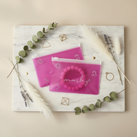 Petite pochette à bijoux transparente avec logo en or personnalisé de haute qualité Sac à fermeture éclair en plastique EVA