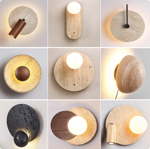 Khách sạn trang trí chiếu sáng OEM Nhà cung cấp hiện đại sáng tạo màu vàng travertine Đèn tường cho dự án - Product Image 6