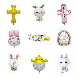 Globo redondo de película de aluminio con forma de cruz de dibujos animados de Pascua al por mayor para decoraciones de fiesta de cumpleaños y bautismo de bebé - Product Image 3
