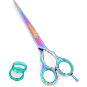 Ciseaux à cheveux électro-plaqués colorés en acier inoxydable 62 mm à tête droite, outils professionnels de coiffure et de beauté - Product Image 3