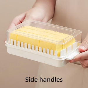 <b>Food</b> Keeper Butter Cutter <b>Container</b> with Lids Dishwasher Safe Rectangular Cheese Slice Storage Box Butter Divider Storage Box - Product Image 2