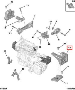 Convient pour Peugeot 301, 208, 2008, Citroën <span class=keywords><strong>C</strong></span>-Elysee, Citroën C3, C4 support moteur gauche 1813N5 1813.L6 9806658980 - Product Image 6