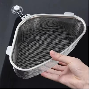 Dishwashing <b>Strainer</b> Sink Triangle Organizer Stainless Steel Kitchen Residue <b>Strainer</b> Basket Kitchen Storage Sink <b>Strainer</b> Rack - Product Image 5