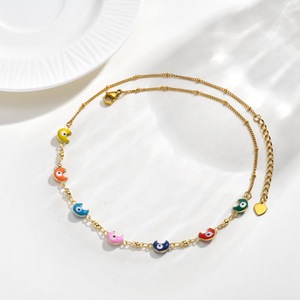 Nueva Pulsera de Tobillo de Acero Inoxidable con Esmalte, Diseño <span class=keywords><strong>Pac</strong></span>-<span class=keywords><strong>Man</strong></span>, Ajustable, Impermeable e Hipoalergénica para Mujer - Product Image 6