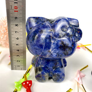 Fabbrica professionale lucidato di alta qualità Sodalite <span class=keywords><strong>HelloKitty</strong></span> intagliato per i regali e la decorazione della casa - Product Image 5
