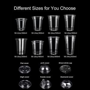 แก้วพลาสติก PET ขนาด 16oz/20oz/24oz พร้อมฝาโดมสำหรับเครื่องดื่มเย็น มิลค์เชค ชานมไข่มุก กาแฟเย็น รับผลิตตามสั่งพร้อมโลโก้ - Product Image 4