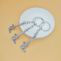 Mini porte-clés mousqueton en alliage de zinc, pendentif outil de mesure vintage créatif et tendance, en forme de jauge vernier miniature, pour breloque de sac