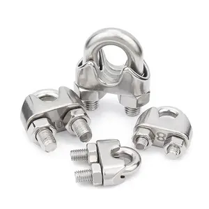 Good Price Heavy Duty End Fitting din741 stainless steel Cable clips US Malleable wire rope clips