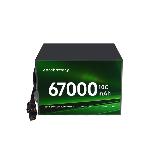 Superior Low-temperature Performance 6c Solid State Battery 6S 12S 14S 18S 24S 67000mAh Cargo Drone/ VTOL/ Heavy Lifting Drone