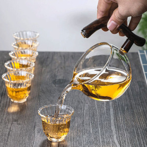 Минималистичный магнитный автоматический набор для заваривания чая с чайником из стекла и чашкой с разделителем для воды для домашнего использования - Product Image 2