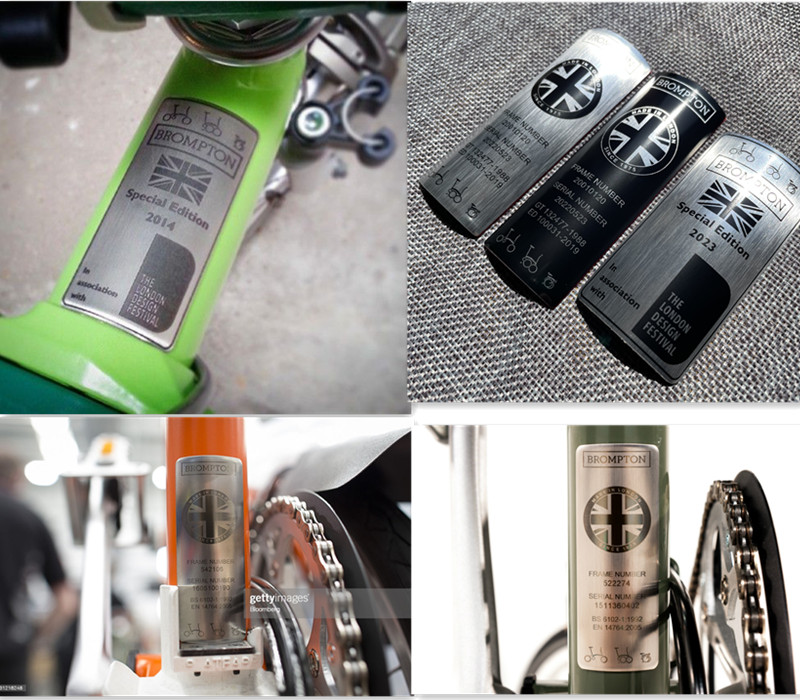 Logo Rétro Brompton En Métal – Pour Cadre De Vélo – Neuf