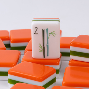 Juego de Fichas de Mahjong Occidental de 4 Capas de Alta Calidad, Personalizado de Fábrica, Fichas de Mahjong Americanas Naranjas, Acrílicas, de Lujo - Product Image 4
