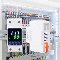 Protecteur intelligent monophasé contre les surtensions et les sous-tensions 32A 63A 80A, régulateur de tension 15kVA pour 220V RWGQ2-VA3