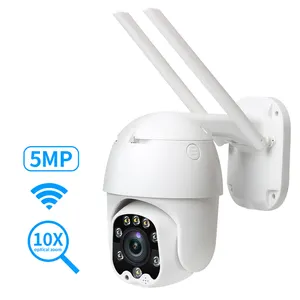 Loosafe 5MP 10X 디지털 줌 ICSEE 컬러 야간 IR 거리 와이파이 IP PTZ 카메라 방수 야외 무선 보안 카메라