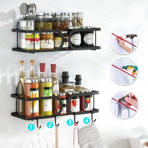 Bathroom Storage Rack Wall Mounted Black 60X70cm Durable Shower Gel Holder Shelf - Product Image 3