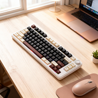Teclado Mecánico para Juegos RGB al 75%, Teclado Mecánico de Oficina de Tres Modos con Perilla de Metal, Intercambiable en Caliente