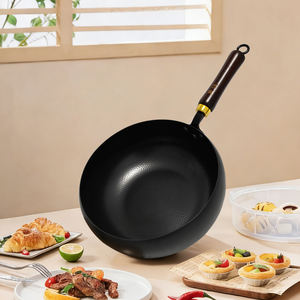 <span class=keywords><strong>Wok</strong></span> en fonte à grand volume, motif écailles de poisson texturé, non revêtu, distribution uniforme de la chaleur, cuisine à domicile - Product Image 2