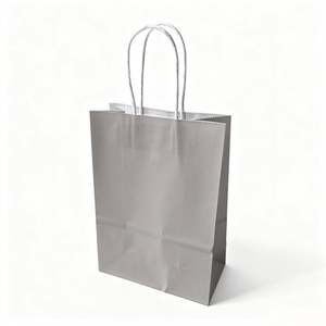Sac de transport en papier kraft personnalisable pour pâtisserie, pliable à l'intérieur, pour emballage de gâteaux, desserts, pains et plats à emporter, style tendance - Product Image 1