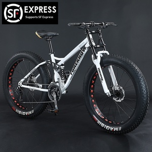 Vélo de montagne à double frein à disque, cadre en acier à haute teneur en carbone, tout-terrain, plage, <span class=keywords><strong>neige</strong></span>, pour hommes, femmes, jeunes, suspension souple, amortisseur 4.0 - Product Image 2