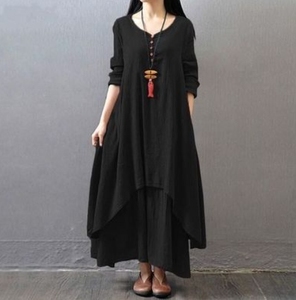 Abito da donna in stile coreano con logo personalizzato - Nuovo abito primaverile in cotone e <span class=keywords><strong>lino</strong></span> a maniche lunghe, abbigliamento casual alla moda (OEM/ODM) - Product Image 4
