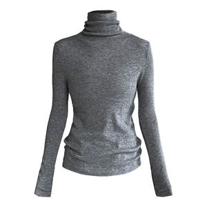 Pull en tricot à col roulé décontracté de style coréen de haute qualité pour femmes, automne-hiver, coupe ajustée - Product Image 5