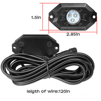 Kit d'éclairage LED RGB haute puissance 9W, éclairage néon multicolore sous châssis avec contrôle par application, éclairage de passage de roue pour camion, UTV, RZR, SUV