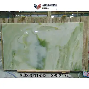 Apulo Slab Onyx Mármore Stone para Hotel Lobby Recepção Muito Alta Classe Luz Verde Escuro Livre Moderno Grau a Polido Calcite