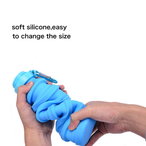 Bouteille d'eau en silicone de qualité alimentaire 550 ml, résistante et souple, compatible lave-vaisselle, tasse en silicone pour le camping, vente en gros, MOQ 300 - Product Image 4