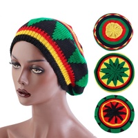 Gorro Unisex de Punto 100% Lana, Estilo Rasta, Informal, Deportivo, para Ciclismo, Playa, Esquí, Reggae, Étnico, para Fiestas, para las Cuatro Estaciones