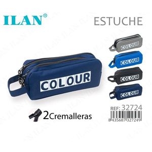 Astuccio Ilan con 2 cerniere colore blu Estuche School Supply - Product Image 1