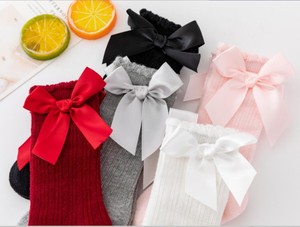 Nouveau Style rayé bas couleur Pure coton chaussettes enfants filles chaussettes hautes avec arcs décontracté bébé chaussettes tricoté équipage 0-3 ans - Product Image 5