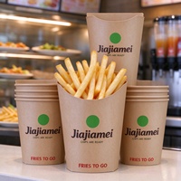 Gobelets à frites jetables en papier kraft, empilables, qualité alimentaire, avec logo personnalisé, pour la restauration rapide à emporter - Vente en gros usine