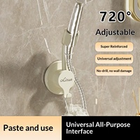 Support de Douche Universel Sans Perçage, Support Mural Réglable pour Douchette, Fixation Murale Invisible pour Salle de Bain