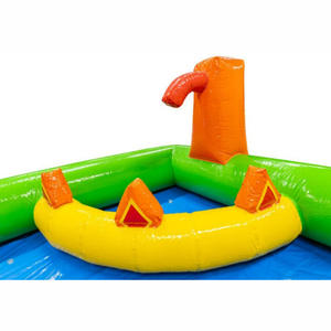 商业充气水上滑梯公园，设有篮球、足球和水枪游戏，恐龙世界主题 - Product Image 5