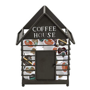 Estante de almacenamiento de cápsulas de café de Metal negro de nuevo diseño, soporte para cápsulas de café en forma de casa, organizador de cafetería - Product Image 2
