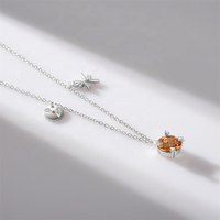 Personnalisé plage espoir fraternel aime pure naissance collier dames mode en gros en argent sterling clavicule topaze colliers