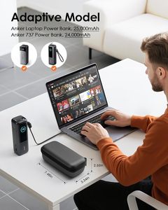 Funda Protectora de Viaje Resistente al Agua con Diseño de Puntos para Banco de Energía <span class=keywords><strong>Anker</strong></span> 737/25,000mAh/24000mAh (Negro) - Product Image 2