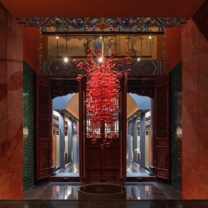 Design créatif de raisin rouge lustre suspendu au plafond haute nouveauté lampes à bulles d'art en verre pour la décoration de l'hôtel à la maison par l'<span class=keywords><strong>artiste</strong></span> - Product Image 2