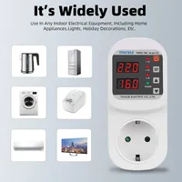 Protection de Surtension Réglable 16A CA 220V/110V, Prise UE, Stabilisateur Sûr Contre les Surtensions et Surintensités