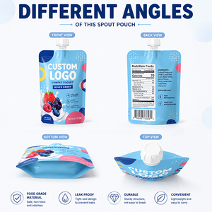 Sacchetti Stand-up Personalizzati con Beccuccio Riutilizzabile, Confezioni per Alimenti per Succhi di Frutta, Purea per Bambini, Acqua Minerale e Birra - Product Image 3