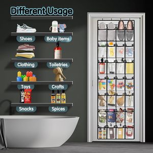 Over the Door <b>Shoe</b> Organizer 28 Pockets Five Layers Breathable Mesh Hanging Rack for Closet Storage with Stainless Steel <b>Hooks</b> - Product Image 5