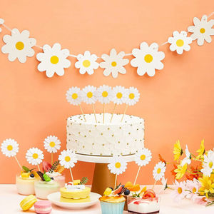 ของประดับตกแต่งหน้าเค้กรูปดอกเดซี่สำหรับงานเลี้ยงฉลองวันเกิดฤดูใบไม้ผลิฤดูร้อน - Product Image 6