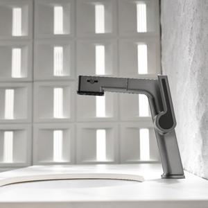 Robinet de lavabo extractible, modèle intelligent amélioré, robinet d'eau chaude et froide avec flux d'eau vers le haut et commutation libre - Product Image 2