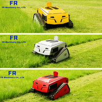 Tondeuse à gazon professionnelle télécommandée à batterie au lithium, tondeuse à gazon sur chenilles à batterie au plomb-acide pour jardin, golf et ferme