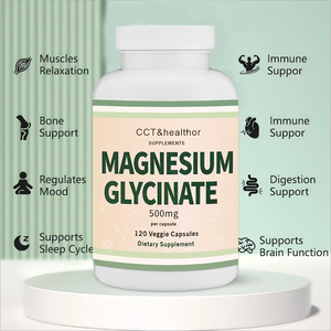 Tiktok Amazon Drop Shipping <b>500mg</b> <b>Magnesium</b> Glycinate White Capsules High Absorption Healthcare Grade Sleep Supplement Improve - Product Image 5