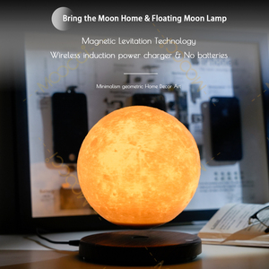 Magnetic Levitating Moon Lamp Warm White LED Touch Control 360° Rotating Floating Globe Night <b>Light</b> For Bedroom - Product Image 4