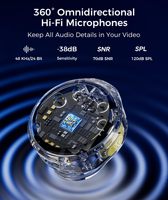 Microphone sans fil Q8 2Mic avec bouton magnétique, microphone cravate sans fil avec affichage numérique et étui de recharge, microphone sans fil