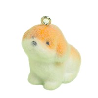 Coque de téléphone, pendentif de sac, porte-clés DIY, accessoire décoratif en résine floquée KI chuangshem motif chiot mignon