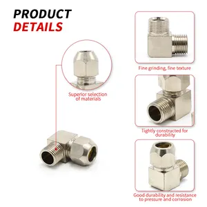 External Threaded Standard Transition Card Sleeve Type 90 Bending Right Angle Joint Ferrule Fitting